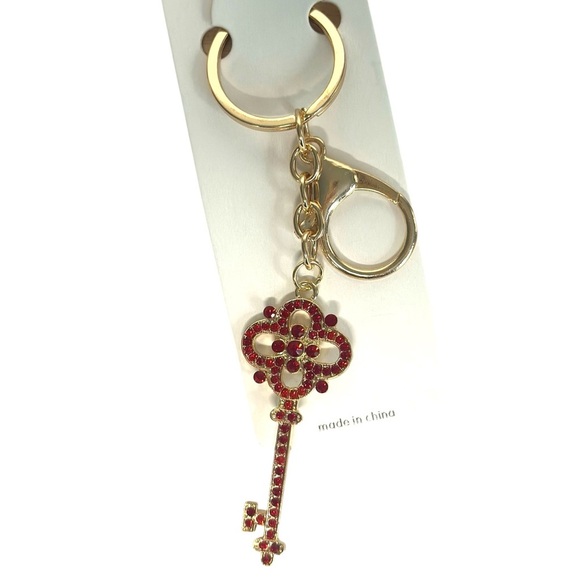 NWT Bagcharm or Keychain, Red and Gold Key - Picture 1 of 1